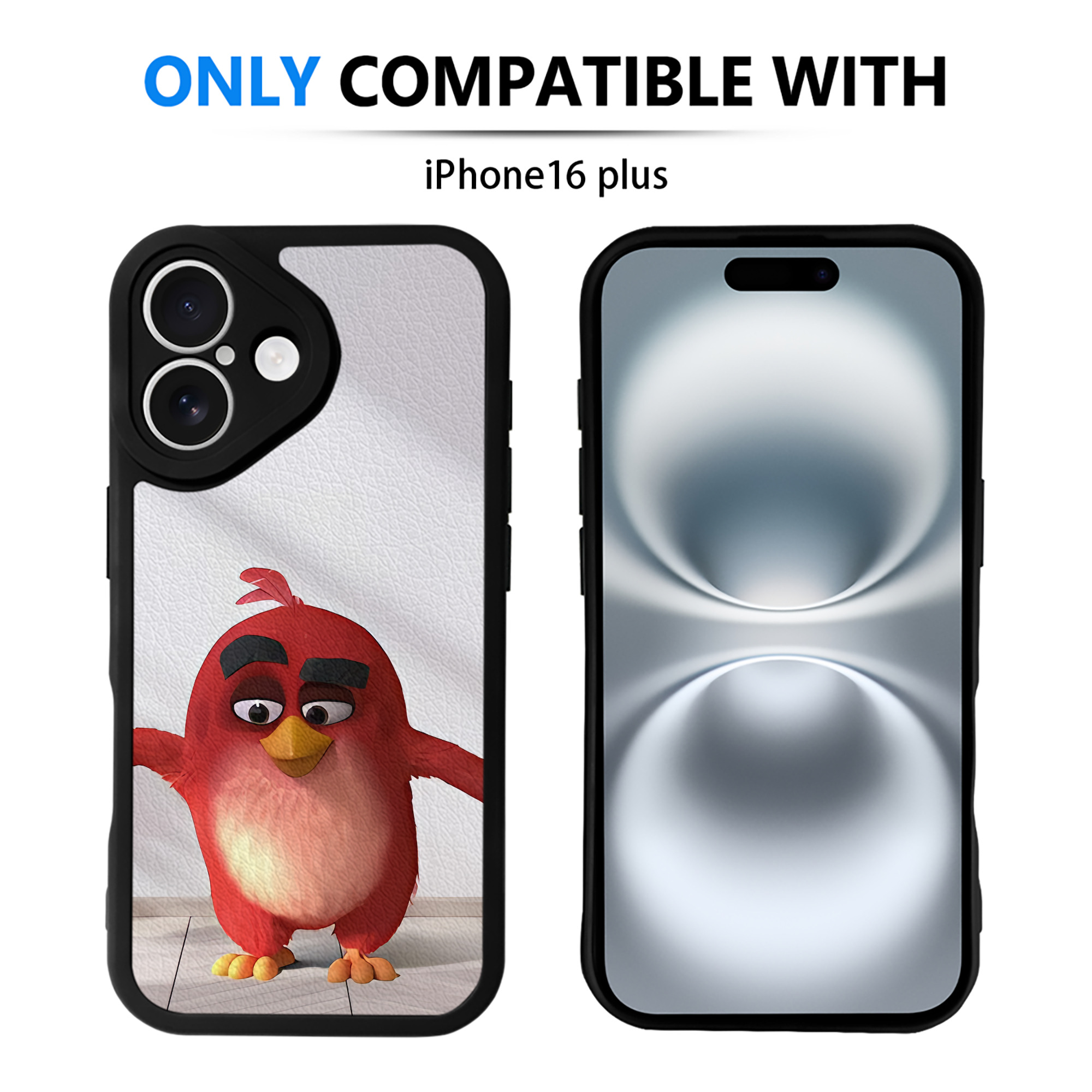（画像用） Angry Birds アングリーバード 【iPhone 16シリーズ対応】シリコンスマホケース（レザー調） 材質：シリコン